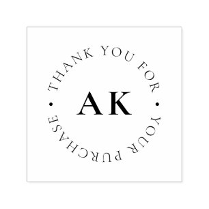 Simple Monogram Craft Handmade Thank You Business Self-inking Stamp
