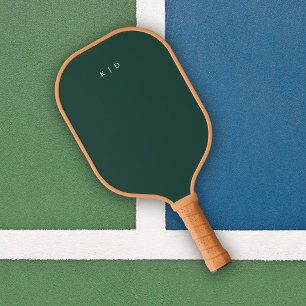 Simple Monogram Dark Green Pickleball Paddle