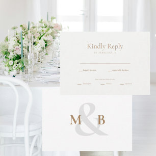 Simple Monogram Dinner Choices RSVP Card