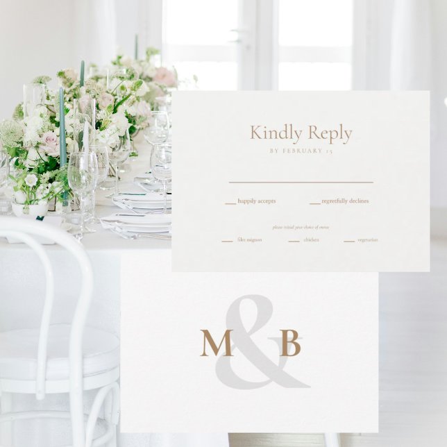 Simple Monogram Dinner Choices RSVP Card (Creator Uploaded)
