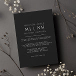 Simple Monogram Elegant Minimalist Wedding Invitation<br><div class="desc">This simple,  minimalistic,  and modern wedding invitation features a monogram of the couple's initials. Matching Items in our shop for a complete party theme. For further questions please contact us at ThePaperieGarden@gmail.com</div>