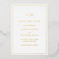 Simple Monogram Elegant Wedding Save the Date