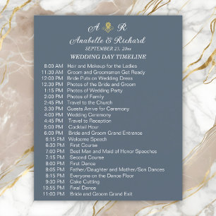 Simple Monogram Elegant Wedding Timeline Flyer