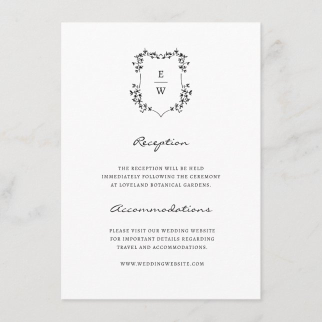 Simple Monogram Enclosure Card (Front)