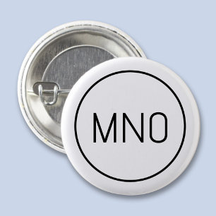 Simple Monogram Initial 3 Cm Round Badge
