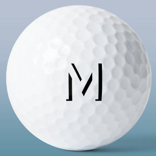 Simple Monogram Initial Drop Shadow Personalised Golf Balls