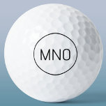 Simple Monogram Initial Golf Balls<br><div class="desc">Modern typography minimalist monogram initial design which can be changed to personalise. Simple circular border to frame the initials.</div>
