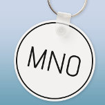 Simple Monogram Initial Key Ring<br><div class="desc">Modern typography minimalist monogram initial design which can be changed to personalise. Simple circular border to frame the initials. Fresh and minimalist.</div>