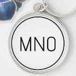 Simple Monogram Initial Key Ring<br><div class="desc">Modern typography minimalist monogram initial design which can be changed to personalise. Simple circular border to frame the initials.</div>