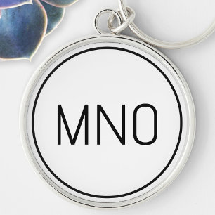 Simple Monogram Initial Key Ring