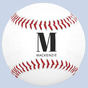 Simple Monogram Initial Nane Personalised Baseball