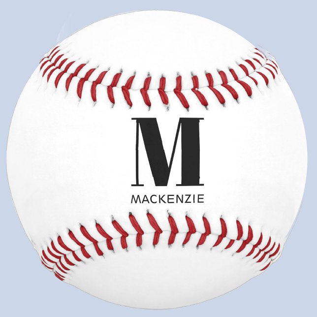 Simple Monogram Initial Nane Personalised Baseball (Personalized monogram initial name custom baseball)