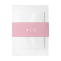 Simple monogram initials candy pink belly band