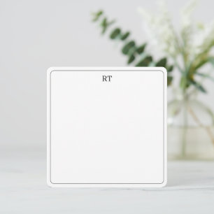 Simple Monogram Initials Modern Rounded Corners Card