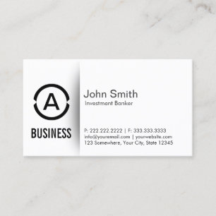 Simple Monogram Investment Banker Business Card