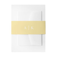 Simple monogram lemon yellow invitation belly band