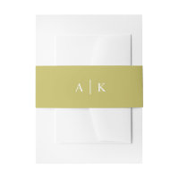 Simple Monogram Lime Green Invitation