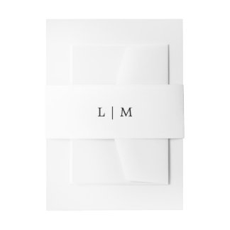 Simple Monogram Minimal Elegant Wedding Invitation Belly Band
