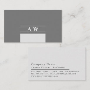 Simple Monogram, Minimalist Business Card