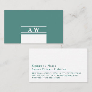 Simple Monogram, Minimalist Business Card