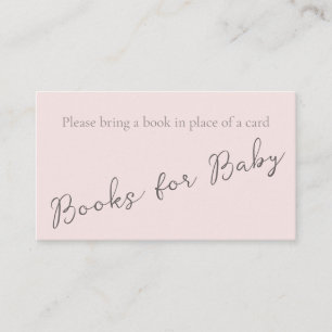Simple Monogram Misty Rose Book for Baby Shower Business Card
