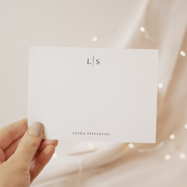 Simple Monogram Modern Bridal Stationery Card (Creator Uploaded)