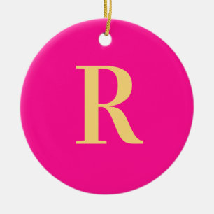 Simple Monogram Modern Ceramic Tree Decoration