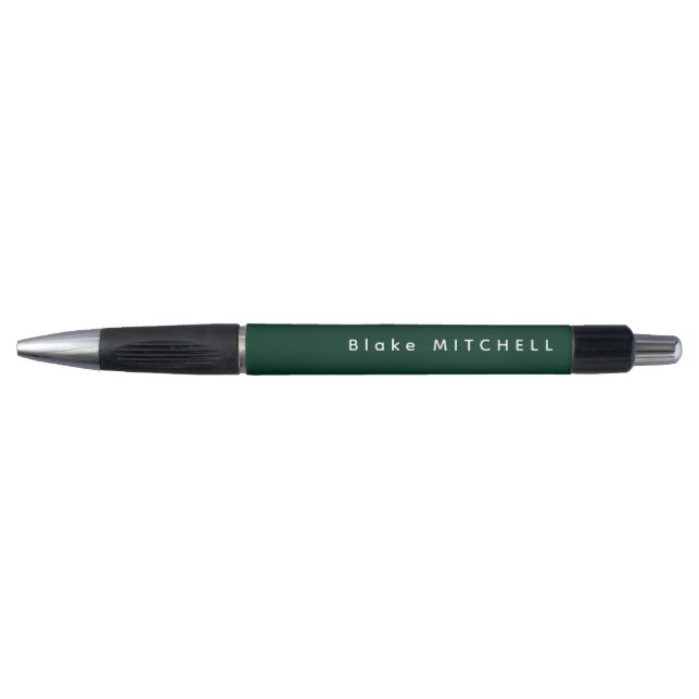 Simple Monogram Name Modern Dark Green (Front)