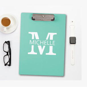 Simple Monogram Name with Initial Clipboard