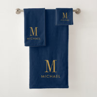 Simple Monogram Navy BluePersonalized