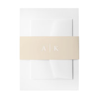 Simple Monogram Neutral Cream Invitation