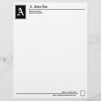 Simple Monogram Personal Letterhead