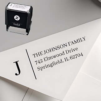 Simple Monogram Personalized Self-inking Stamp