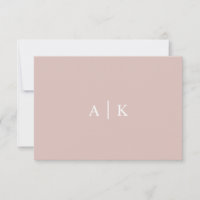Simple Monogram Pink Wedding Bride Groom Initials
