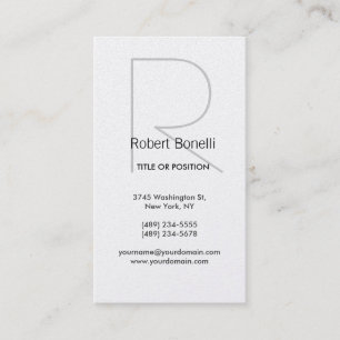 Simple Monogram Plain Modern Business Card