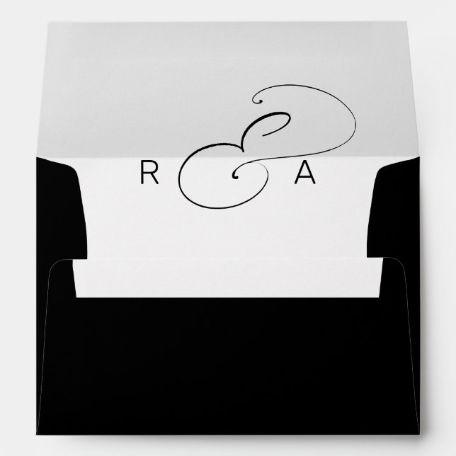 Simple Monogram Pre-Printed Return Address 5x7 Envelope (Back (Bottom))