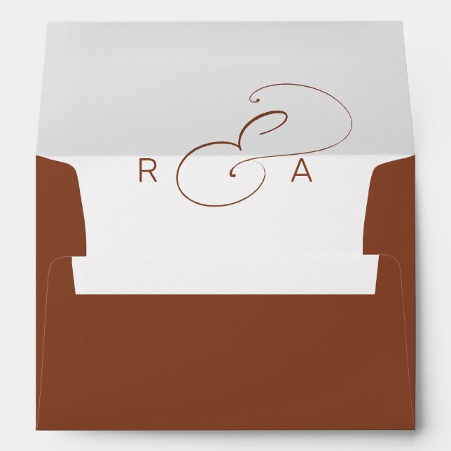 Simple Monogram Pre-Printed Return Address 5x7 Envelope (Back (Bottom))