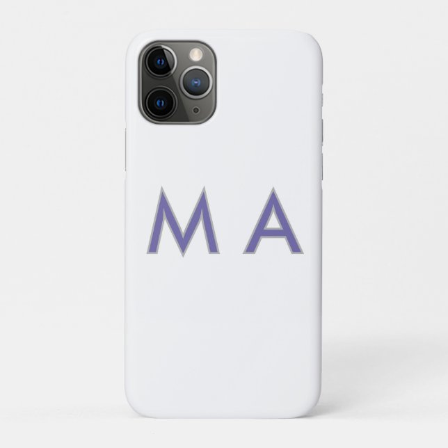 Simple monogram purple grey add your name modern p Case-Mate iPhone case (Back)