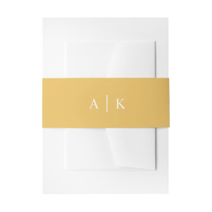 Simple Monogram Retro Mustard Yellow Invitation Belly Band