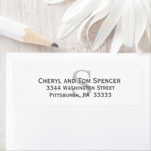 Simple Monogram Return Address Label