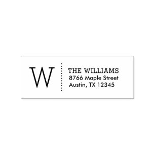 Simple Monogram Return Address Stamp