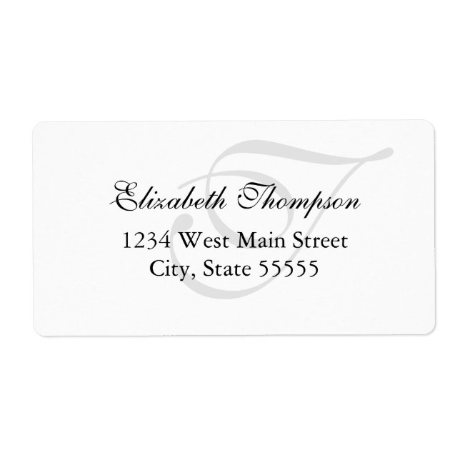 Simple Monogram Return Label (Front)