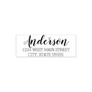 Simple Monogram Return Label Self-inking Stamp