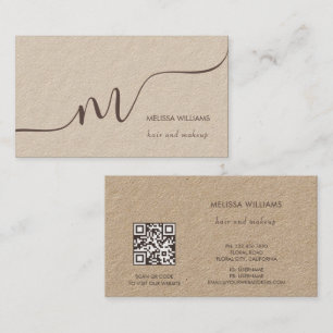 Simple Monogram Rustic Business Card