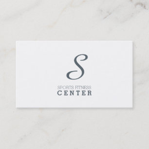 Simple Monogram (slate blue grey) Business Card