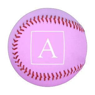 Simple Monogram Subtle Pink/Purple Ombre Baseball