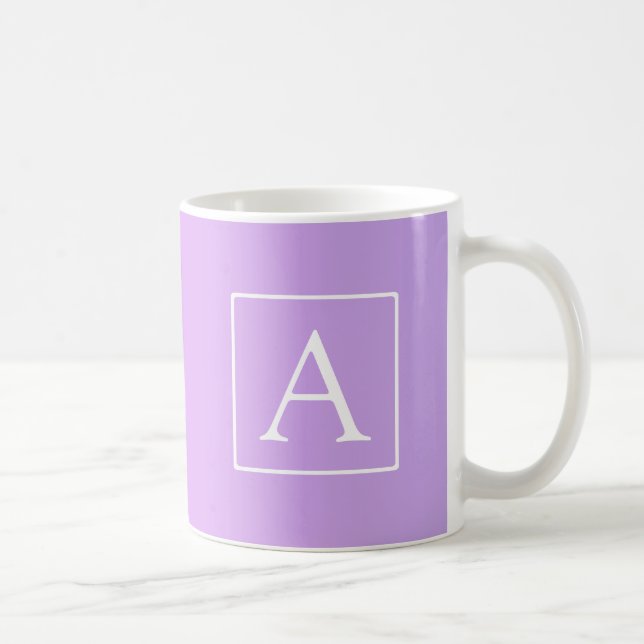 Simple Monogram | Subtle Pink/Purple Ombre Coffee Mug (Right)