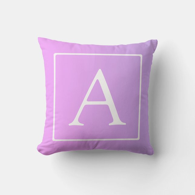 Simple Monogram | Subtle Pink/Purple Ombre Cushion (Front)