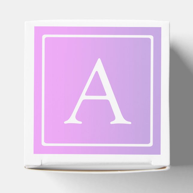 Simple Monogram | Subtle Pink/Purple Ombre Favour Box (Top)