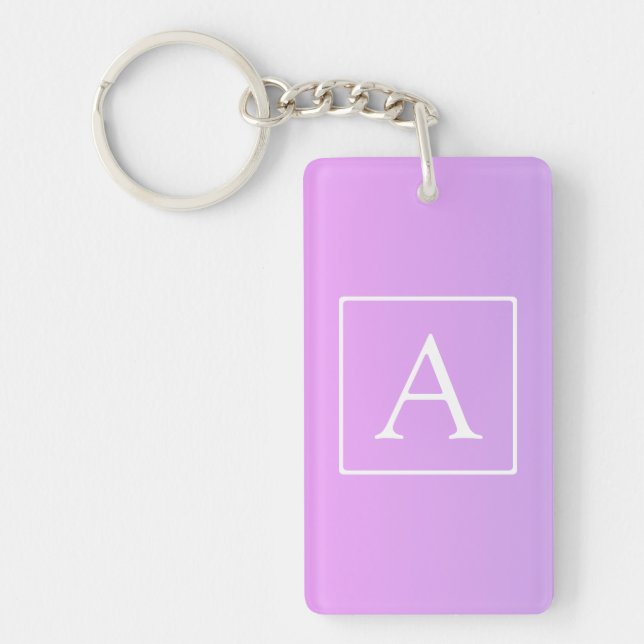 Simple Monogram | Subtle Pink/Purple Ombre Key Ring (Front)
